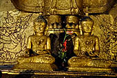 Ananda temple Bagan, Myanmar. The 9-meter-high images of standing Buddha. 